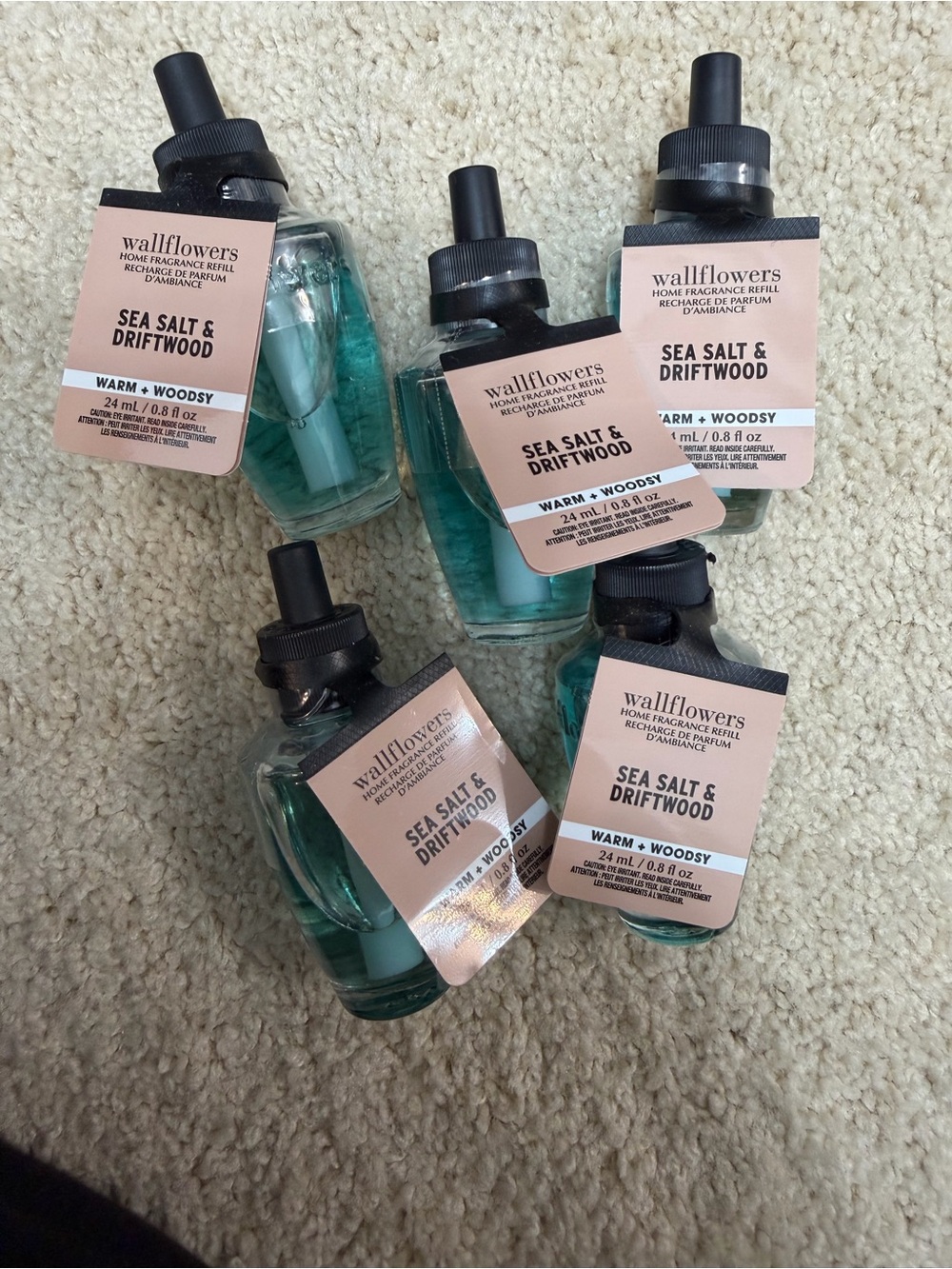 NEW NWT 5 Bath and Body Works Refills - Sea Salt and Driftwood